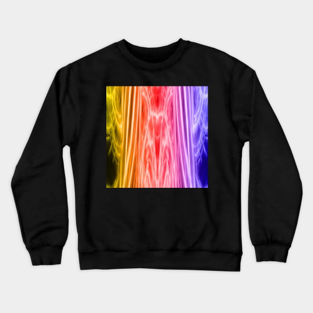 Vibrant rainbow fractal distortion Crewneck Sweatshirt by hereswendy